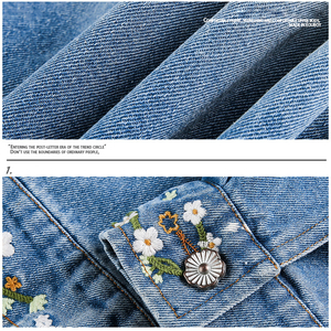 Denim Jean <b>Jacket</b> Casual Outwear Winter Fall Button Coat Oversize High Quality 100% Cotton Quick-drying Breathable - Product Image 4