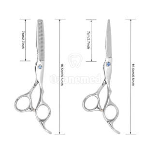 Kit de ciseaux de barbier professionnels en acier inoxydable, ciseaux à effiler, ensemble de coupe de cheveux - Product Image 1