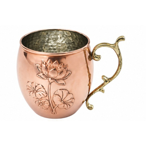 Mug en cuivre motif nid d'abeille pour Moscow Mule avec poignée géométrique en laiton, logo personnalisé, qualité alimentaire, tasse à bière en cuivre massif – Vente en gros - Product Image 4