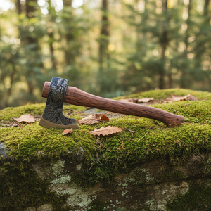 Hache de survie avec manche en bois, tête en acier forgé, lame de 11,3 cm, longueur totale de 38 cm - Product Image 5