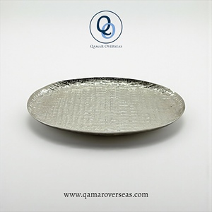 Handmade Aluminium Round <b>Serving</b> <b>Tray</b> for Home & Catering/Restaurant Use Custom Size Available - Product Image 3