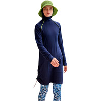 Premium Kalite Kadın Özel Tasarım Burkini 2 Parça Yüksek Bel Kesimli Dijital Baskılı Ön Kru Yaka Spandeks/Polyester Nefes Alabilen Hızlı Kuruyan
