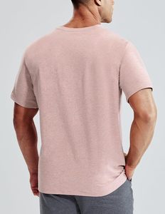 Camiseta de Cuello en V para Hombre, Spandex/Algodón, Manga Corta, Informal, Suave, Transpirable, Ecológica, de Secado Rápido, Ligera, Lisa, Ajustada - Product Image 4