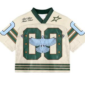 Maillot de football rétro personnalisé en maille respirante de haute qualité pour homme, style streetwear, impression par sublimation, collection 2026, coupe oversize, OEM - Product Image 5