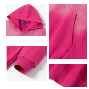 Sweat à capuche zippé en polyester/coton épais pour femme, délavé au soleil, respirant, séchage rapide, service OEM en gros - Product Image 4