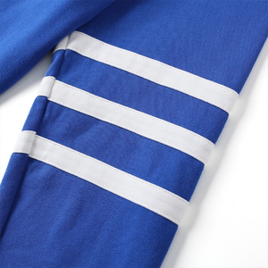 <b>For</b> State Royal Blue & <b>White</b> Fleece Varsity Cardigan Sweater Classic Collegiate Knit Retro Streetwear Style Winter Thick - Product Image 3