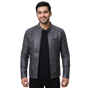 100% <b>Top</b> <b>High</b> Quality Comfortable Breathable Men Black Cow Skin <b>Leather</b> Jacket Winter Warm Long Sleeve Stand Collar Streetwear - Product Image 6