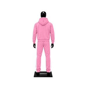 Conjunto Deportivo Personalizado con Sudadera con Capucha y Pantalones Jogger con Estampado Gráfico Rosa para Hombre, Ropa Deportiva Casual al por Mayor - Product Image 2