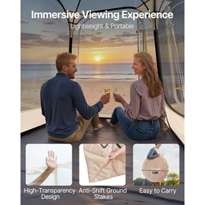 Tenda Sportiva Pop-up Trasparente 50x50 per 1 Persona, Impermeabile, con Tappetino e Copertura Superiore per Giardino, Stile Igloo - Product Image 6