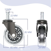 Roulettes pivotantes en acier de 2,5 pouces avec frein, capacité de charge de 100 lb, pour chaises de bureau, usage domestique ou professionnel