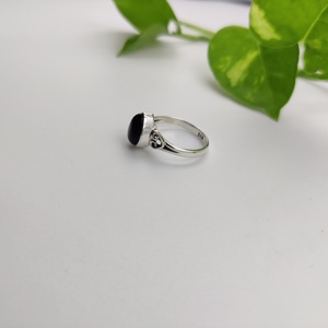 Natural <b>Black</b> <b>Onyx</b> <b>Ring</b> 925 Sterling Silver Handmade Teardrop Cabochon <b>Black</b> Gemstone <b>Ring</b> for Women Wholesale Jewelry - Product Image 4