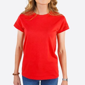 T-shirts pour femmes de couleur unie teintés simples personnalisés - Product Image 1