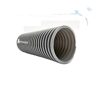 Manguera de conducto de aire en espiral corrugada gris PVC flexible Aplicación de agua de tubos compuestos de 0,75 pulgadas a 12 pulgadas - Product Image 3