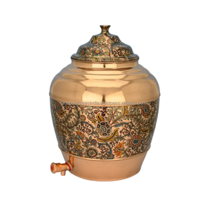 Style classique en gros fleur imprimé motif cuivre distributeur d'eau pot d'eau utilisation pour la maison et les bureaux - Product Image 2