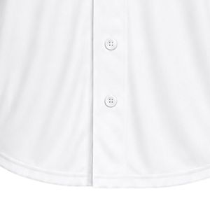 Maillot de baseball blanc pour femme avec patch brodé, manches courtes, boutons sur le devant, col en V, rose marine, vêtements de sport décontractés, tenue d'équipe - Product Image 6