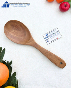 Cuillère à riz en bois d'acacia 26x7.5cm, ustensile de cuisine durable fabriqué au Vietnam - Product Image 6