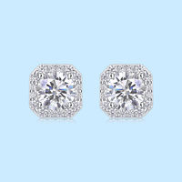 Boucles d'oreilles pendantes brillantes en argent sterling S925 plaqué or 18 carats avec diamants de laboratoire sur mesure pour femmes, accessoires de bijouterie en gros