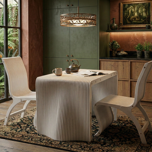 Table à manger moderne en forme de vague, écologique, imperméable, pour l'extérieur et le salon - Product Image 2