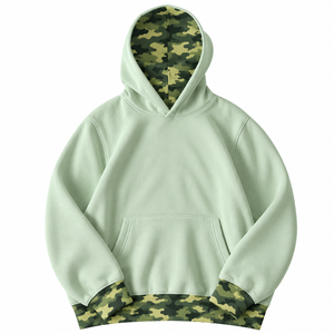 Light Blue Hooded Sweatshirt With <b>Checkered</b> Lining And Cuffs Casual Women's Pullover Long Sleeve Knitted <b>Top</b> Autumn Wear - Product Image 5
