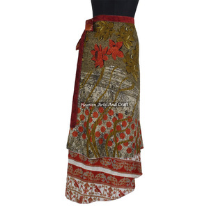 100% Silk <b>Beach</b> Wear Wrap on <b>Magic</b> Skirt Women's Vintage Silk <b>Magic</b> Reversible Sarong Pareo Wrap Skirt Tube Dress <b>Magic</b> 38" - Product Image 5