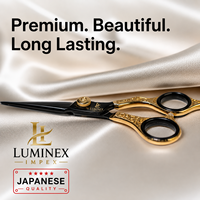 Ciseaux droits pour gauchers NYBL-55 de 5,5 pouces, JAPON, acier 440C, tranchants, dureté 58-59HRC, manche en acier inoxydable, ciseaux de barbier, cheveux, 28