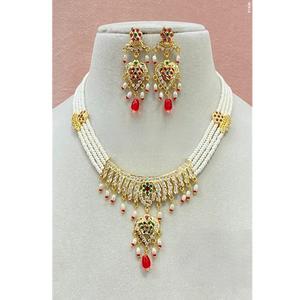 Conjunto de collar y aretes de lujo con perlas chapadas en oro, con apariencia de Kundan auténtico, para bodas y fiestas, colección para mujer. - Product Image 2
