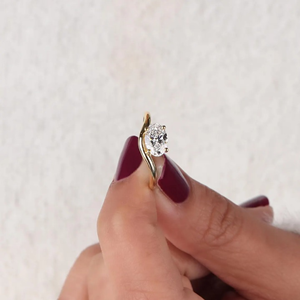 1 Ct Oval Cut Lab Grown Diamond 14K Gold Plated Luxury Engagement Wedding Ring IGI Certified for Her - Product Image 4