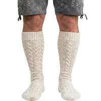 Chaussettes traditionnelles Trachten pour hommes, Oktoberfest, bavaroises, 100% coton respirant, chaussettes d'été Kniebundsocken pour Lederhosen