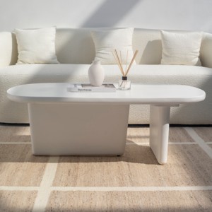 Table basse en micro-béton blanc cassé Vandana Astra Orion pour les espaces de vie modernes - Product Image 1