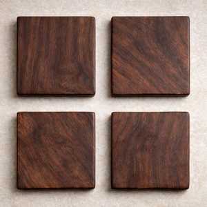 Wooden Square Coasters Heat Resistant Modern Design for Coffee Table Mats & Pads Stylish Handmade Wooden Coasters For Home Use - Product Image 3