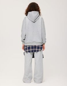 Sweat-shirt à capuche unisexe surdimensionné gris avec motif de teckel brodé, design décontracté pour l'automne, coupe ample, poche, tricoté, 100% coton - Product Image 4