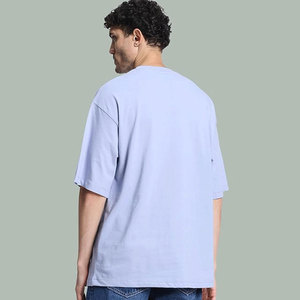 Camiseta de Manga Corta con Hombros Descubiertos, 280 g/m², 100% Algodón, Logotipo Personalizado, Camiseta de Cuello Redondo para Hombre, Venta al Por Mayor - Product Image 3