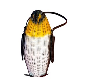 Handmade Penguin Shaped Rattan Crossbody <b>Bag</b> Plant Fiber Animal Design Portable Storage <b>Bag</b> for Kids - Product Image 5