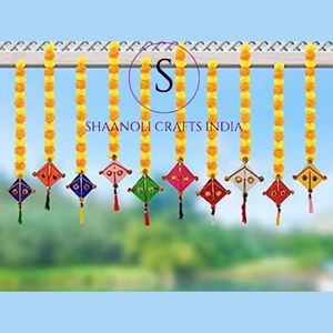 Guirnaldas de Flores Artificiales de Caléndula con Adornos de Lana para Bodas, Holi, Mehendi, Decoraciones de Pared, Colgantes Florales - Product Image 6