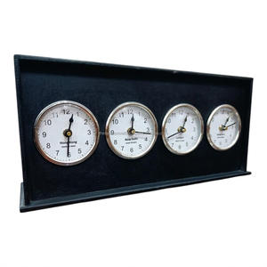 Horloge mondiale classique en bois noir faite à la main (16x4x7) pouces avec différentes fuseaux horaires - Product Image 4