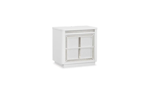 Ensemble de chambre à coucher moderne blanc pour lit Queen avec lit capitonné, commode de rangement et table de chevet – Design contemporain - Product Image 5