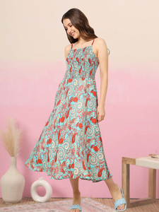 Ropa Étnica India con Estampado Floral, Estilo Casual Elegante para el Verano, 100% Algodón, Tela Ligera, Ajuste Cómodo, Reciclada - Product Image 2