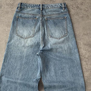 Pantalones Vaqueros Anchos de Cintura Alta para Hombre, con Logotipo OEM Personalizado, Lavados, Ligeros, Desgastados, Vintage, Impermeables, Estilo Urbano, Tallas Grandes - Product Image 2