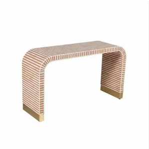 Mesa Taburete Convertible Ecológica con Incrustaciones de Hueso, Diseño Moderno Hecho a Mano, Versátil con Forma de Tambor para Sala, Jardín, Oficina, Hogar, Hotel - Product Image 4