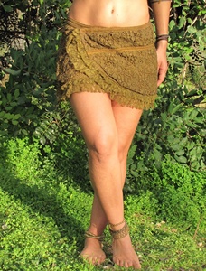 Minifalda Cruzada de Algodón Tejido a Crochet con Estilo Bohemio Ligero para un Look Etéreo y Caprichoso - Product Image 3