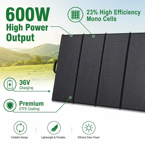 Panneau <span class=keywords><strong>solaire</strong></span> portable haute efficacité 23% 600W, léger, monocristallin, pliable, <span class=keywords><strong>chargeur</strong></span> PV <span class=keywords><strong>pour</strong></span> station d'alimentation extérieure et <span class=keywords><strong>camping</strong></span> - Product Image 2
