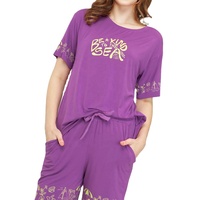 Ensemble coordonné décontracté d'été pour femme : T-shirt uni coupe classique et short, 100 % coton biologique, écologique, respirant et à séchage rapide