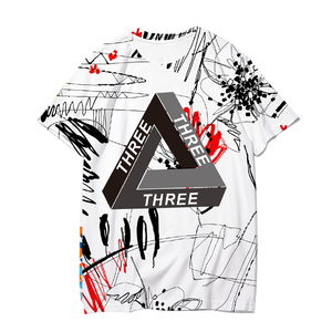 เสื้อยืดผู้ชายคุณภาพสูงสำหรับฤดูร้อน ผ้าฝ้ายถัก 100% ระบายอากาศได้ดี แขนสั้น พิมพ์ลายดิจิตอลด้านหน้า - Product Image 5