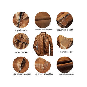 Nouvelles vestes en cuir personnalisées pour hommes, coupe-vent, vente en gros de vestes en cuir pour hommes - Product Image 4