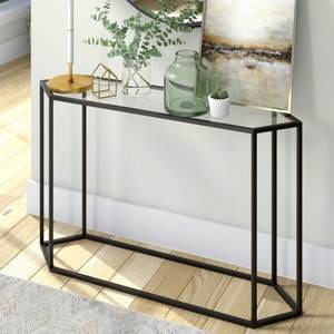 Exclusiva Mesa Consola de Metal con Elegante Tapa de Vidrio, Muebles Modernos para Sala de Estar, Decoración para Apartamentos - Product Image 3