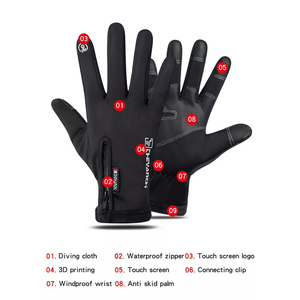 Guantes de Invierno para Esquí y Montañismo, con Cierre, Pantalla Táctil, Resistentes al Viento, Cálidos, Impermeables, Ignífugos, de Piel de Cabra, Dedos Completos - Product Image 3