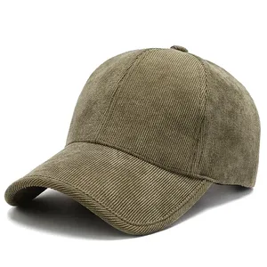 Gorra de Béisbol Unisex de Pana Verde Oliva Sólido, 6 Paneles, Ajustable, con Cierre a Presión, Impresión Digital, Estilo Casual, Primavera Verano - Product Image 6