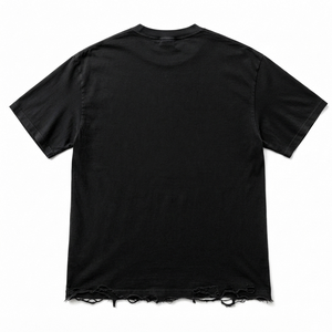 Camiseta con estampado gráfico personalizado, estilo desgastado, 100% algodón jersey, tela ecológica, manga corta, camiseta de moda para uso unisex. - Product Image 2
