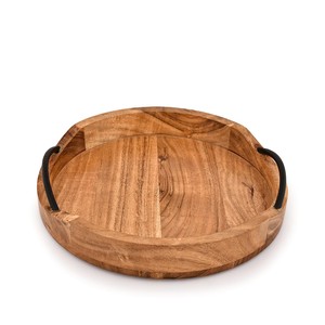 Plateau de service rustique en bois de récupération avec poignées en fer - Vente en gros - Product Image 1