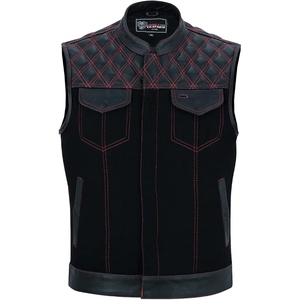 Gilet de motard personnalisé en cuir véritable pour homme, gilet matelassé de club moto, gilet zippé en cuir de vachette premium - Product Image 3